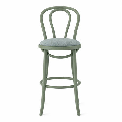 Tabouret Bonaparte — tabouret de comptoir hêtre tapissé, coloris Vert d'eau M72
