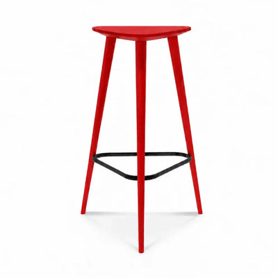 Tabouret Fil — tabouret de comptoir compact en hêtre, coloris Rouge