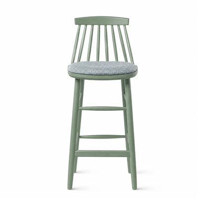 Tabouret Western — tabouret de bar hêtre charpenté, coloris Vert d'eau M72