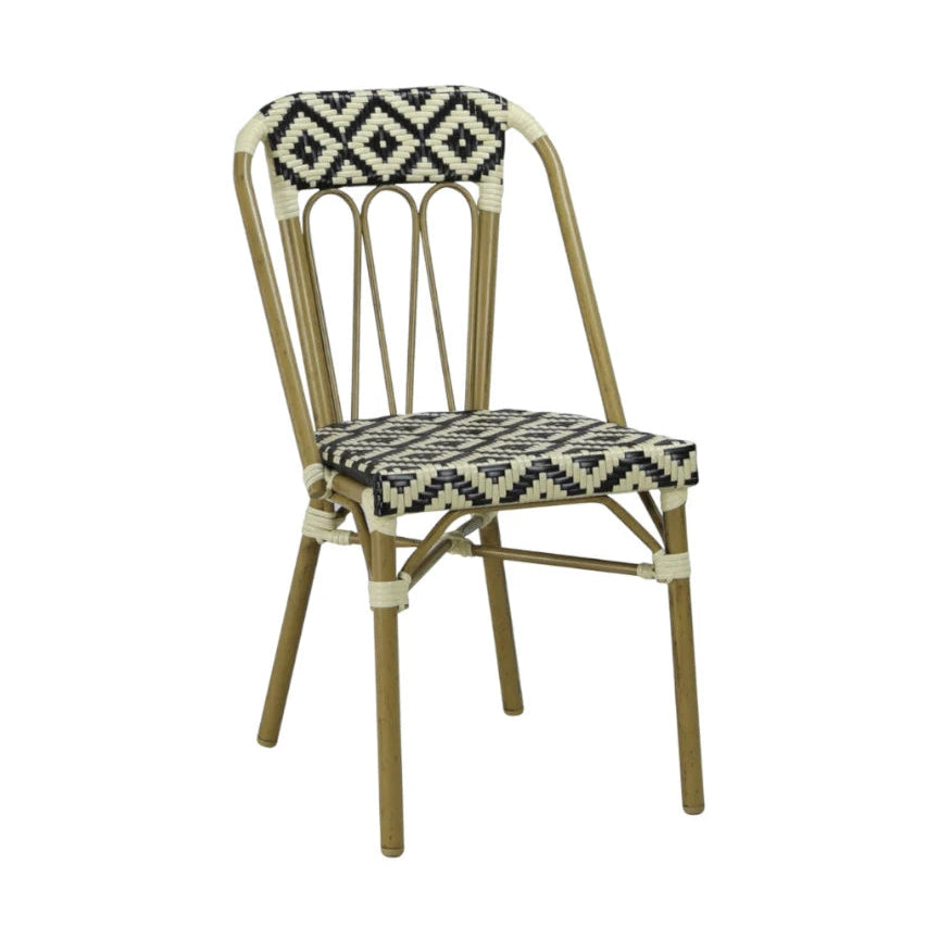 Chaise Saintes — chaise de terrasse aluminium à assise généreuse empilable