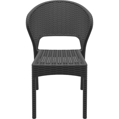 Chaise Silex — chaise monobloc imitation rotin, coloris Gris foncé