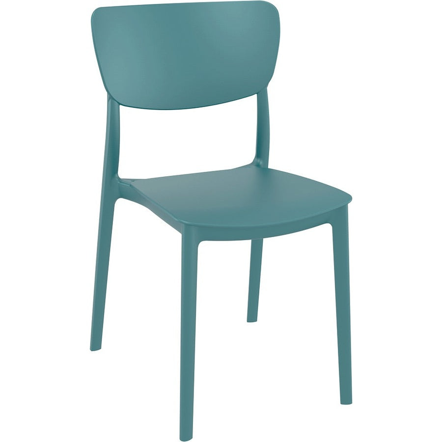 Chaise Opale — chaise monobloc légère aux lignes courbes pour terrasse et salle