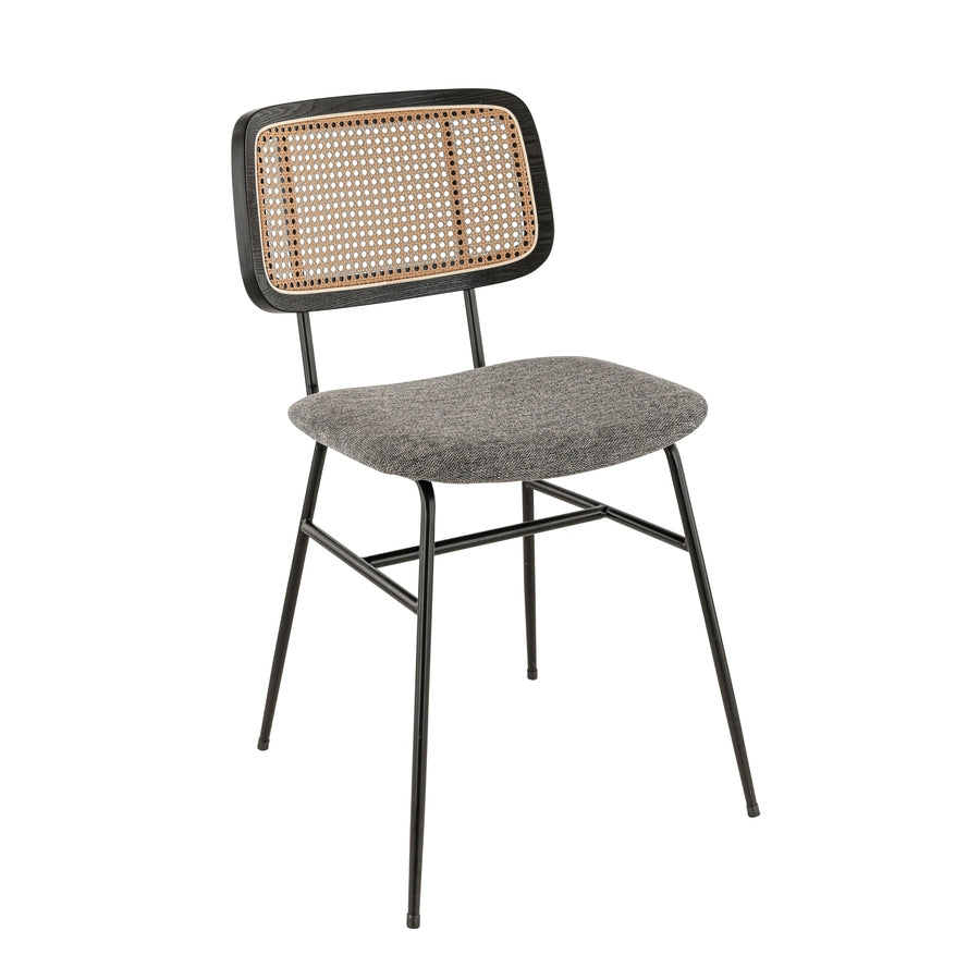 Chaise Aria — chaise de restaurant métal noir à dossier effet cannage
