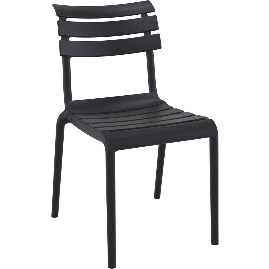 Chaise Lierre — chaise de terrasse monobloc fibre de verre à dossier ajouré courbe