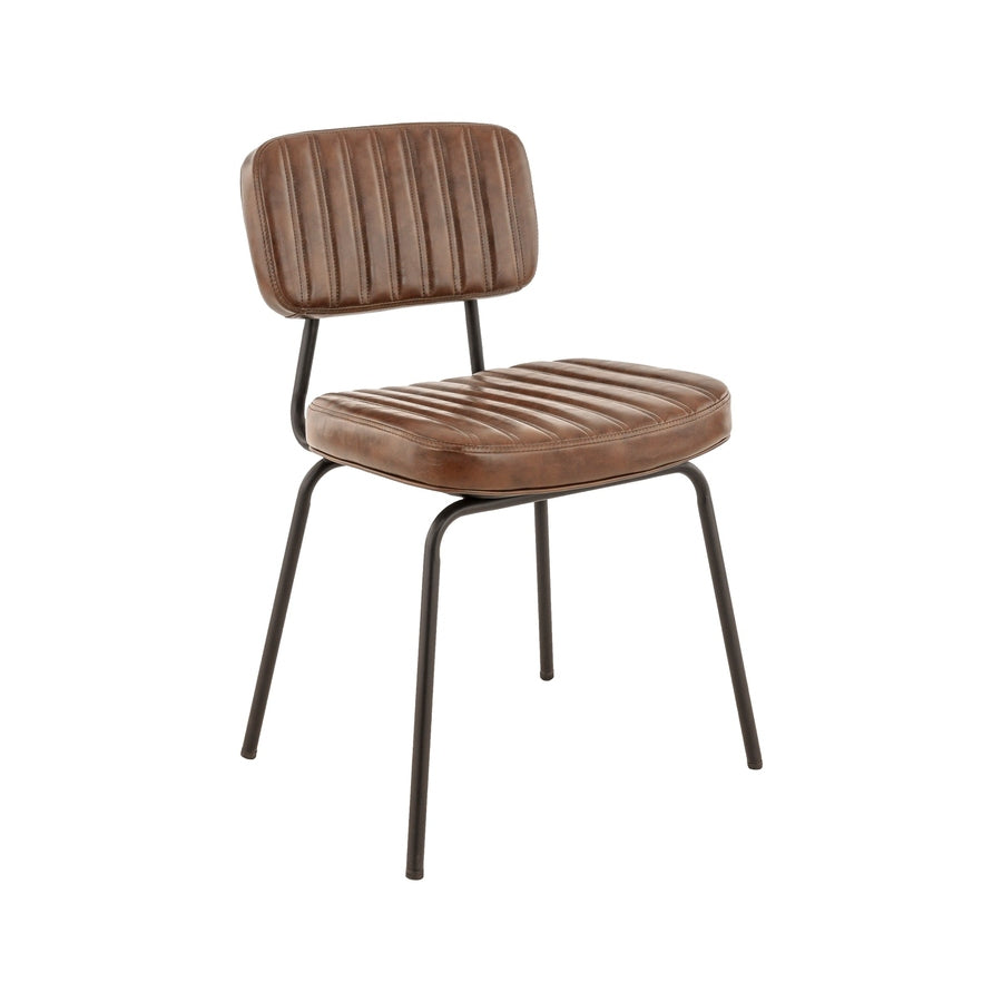 Chaise Antonin — chaise de bistrot rétro à piquage vertical sur métal noir