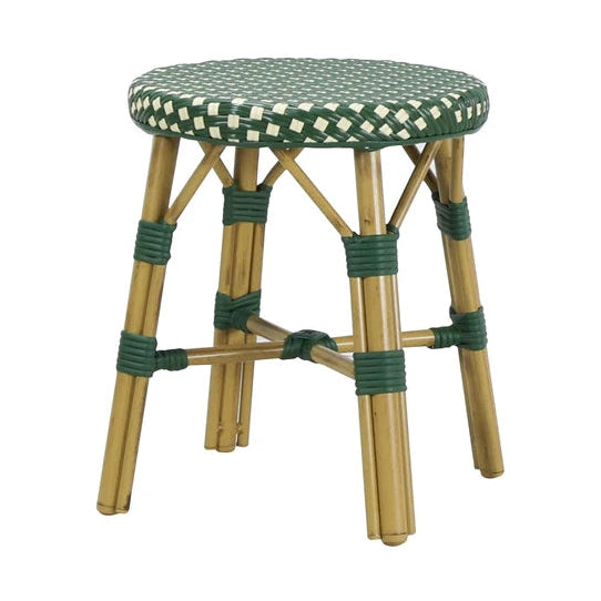 Tabouret bas Paris 9 — tabouret d'appoint de terrasse en aluminium tressé