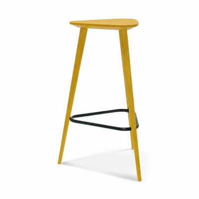 Tabouret Fil — tabouret de bar hêtre à silhouette fine, coloris Jaune
