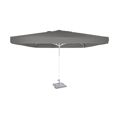 Parasol Formentera 350 x 350 cm Ezpeleta, structure blanche, toile anthracite, avec volants