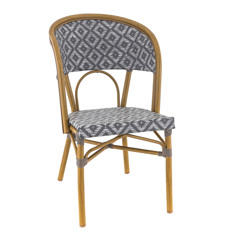 Chaise Londres — chaise de terrasse aluminium clair aux lignes courbes