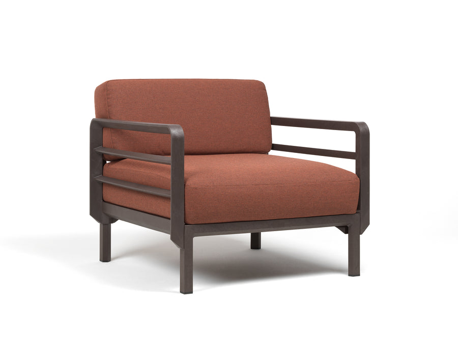 Maximo fauteuil — fauteuil lounge d'extérieur en résine régénérée, module combinable