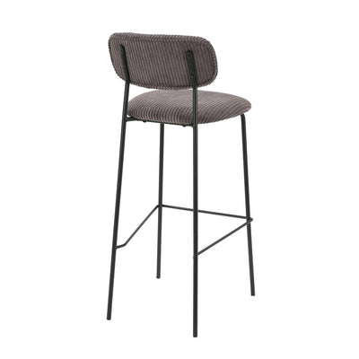 Tabouret Gabin — tabouret de bar compact acier noir, coloris Gris Taupe