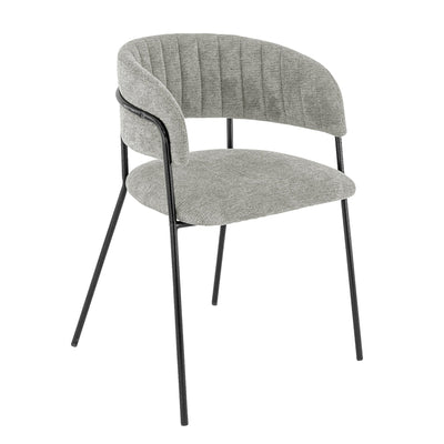 Fauteuil Milo — accoudoirs arrondis sur structure acier, vue de détail