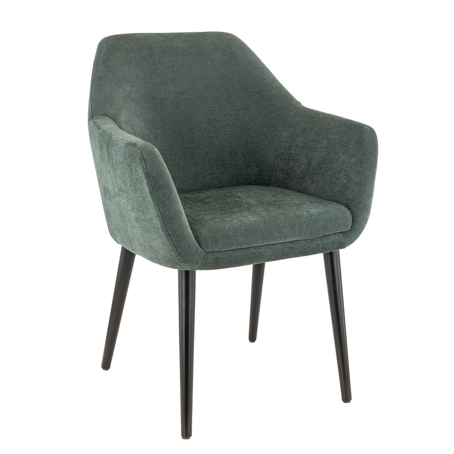 Fauteuil Arthur — fauteuil lounge d'hôtel à dossier enveloppant et pieds hêtre noir