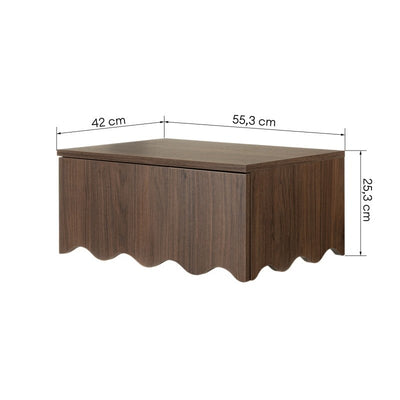 Table de chevet murale Tim noyer