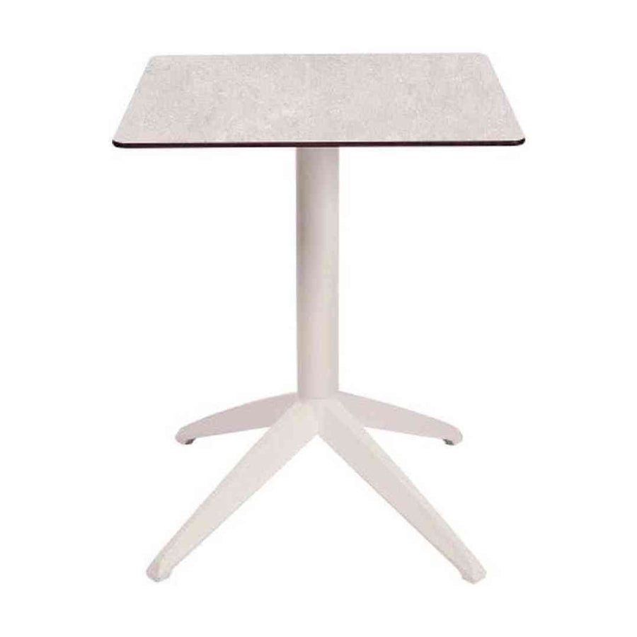 Table Quatro Fold carrée — table de terrasse à tube aluminium et plateau résine