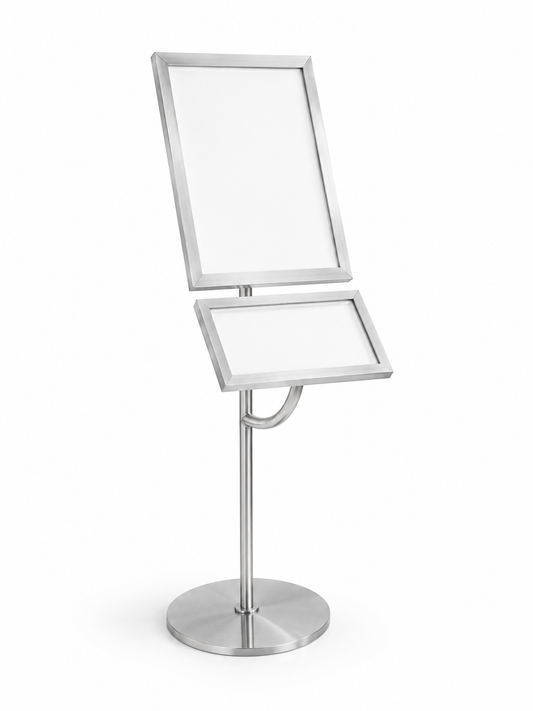 Porte-menus doubles sur pied 1 face