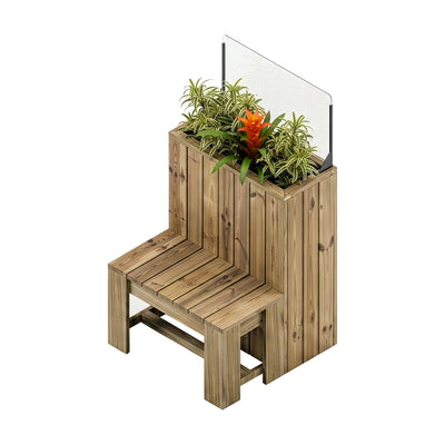 Margot jardinière autoportante avec banc 75 × 34,5 cm