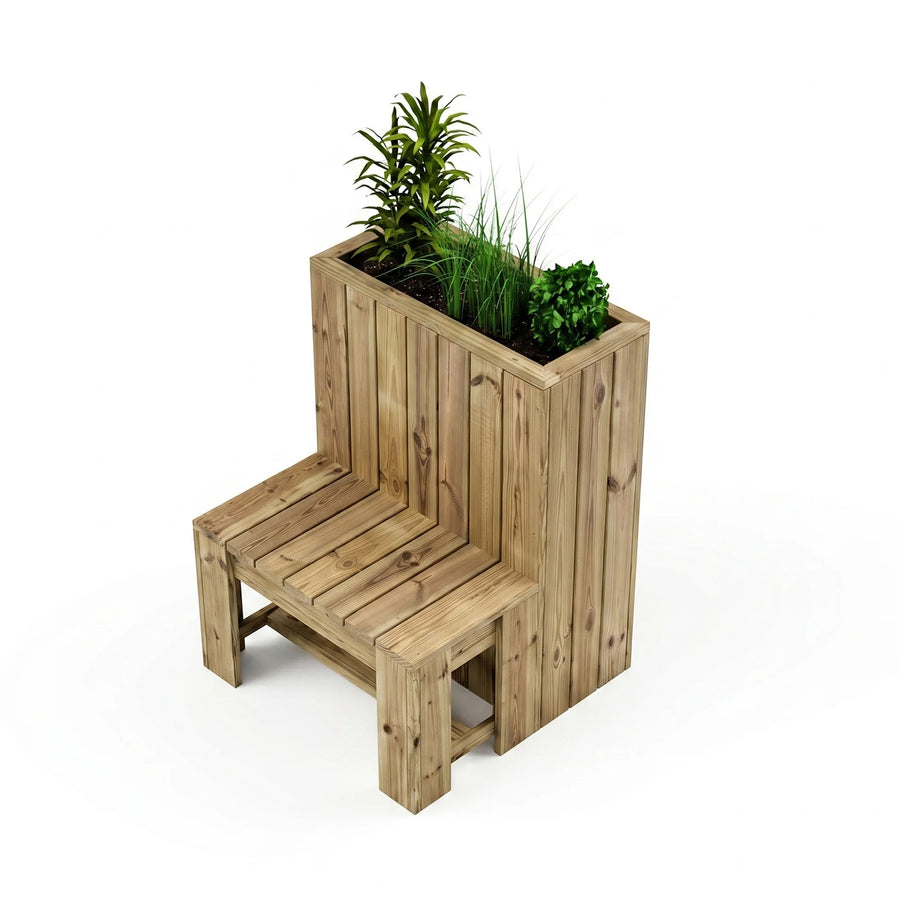 Jardinière Margot avec banc — séparation de terrasse à assise intégrée 75 cm
