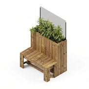 Clara jardinière autoportante avec banc 100 × 34,5 cm