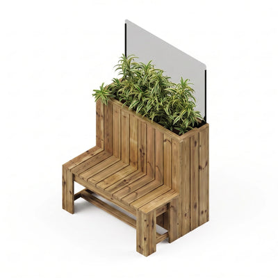 Clara jardinière autoportante avec banc 100 × 34,5 cm