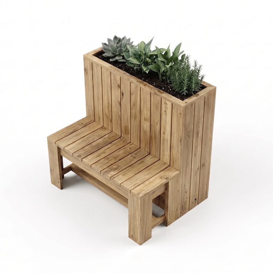 Jardinière Clara avec banc — séparation de terrasse à assise intégrée 100 cm