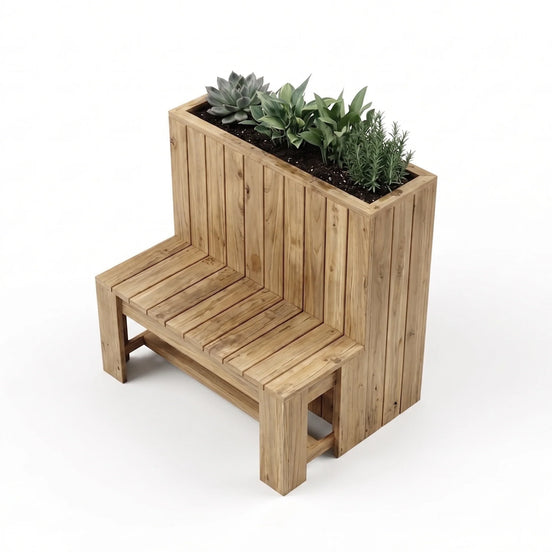 Clara jardinière autoportante avec banc 100 × 34,5 cm