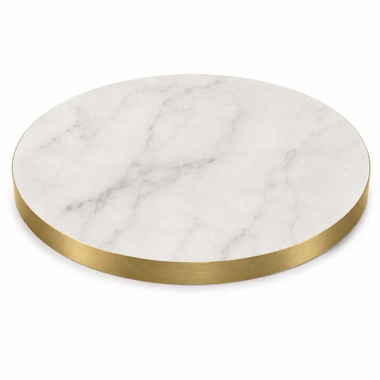 Plateau de table Capri rond – Chant PVC effet laiton