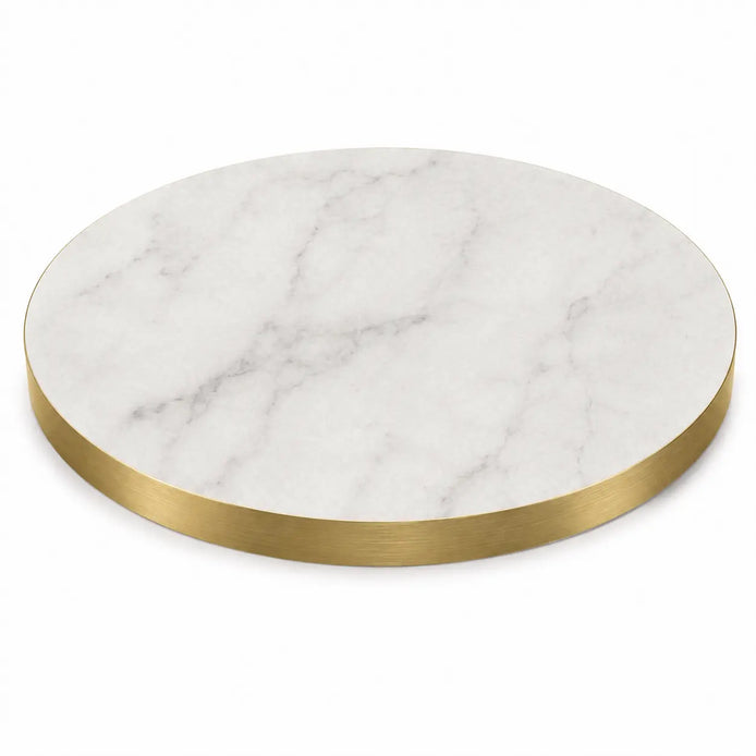 Plateau de table Capri rond – Chant PVC effet laiton