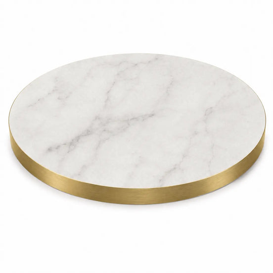 Plateau de table Capri rond – Chant PVC effet laiton