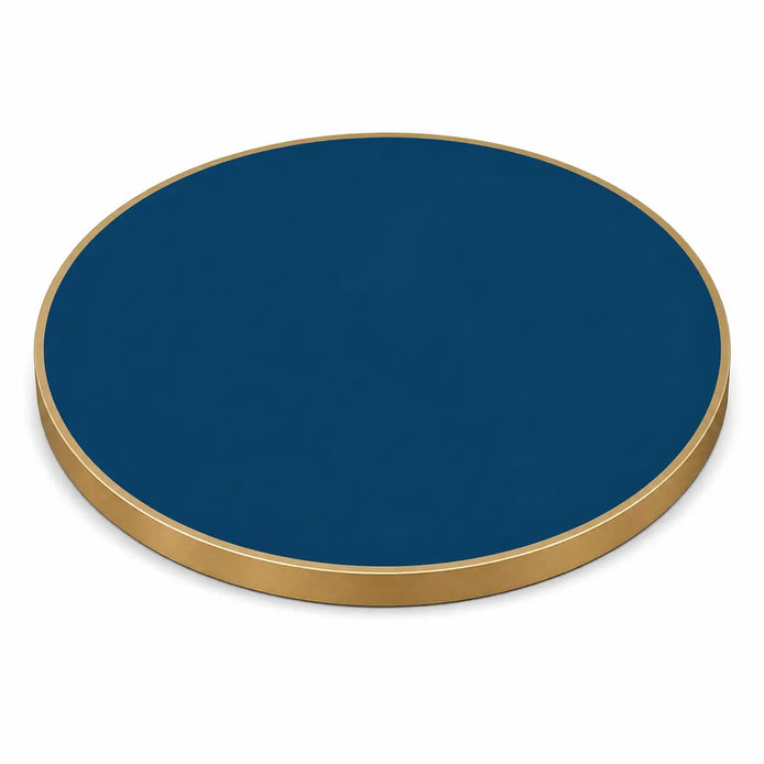 Plateau de table Capri rond – Chant laiton bakélisé