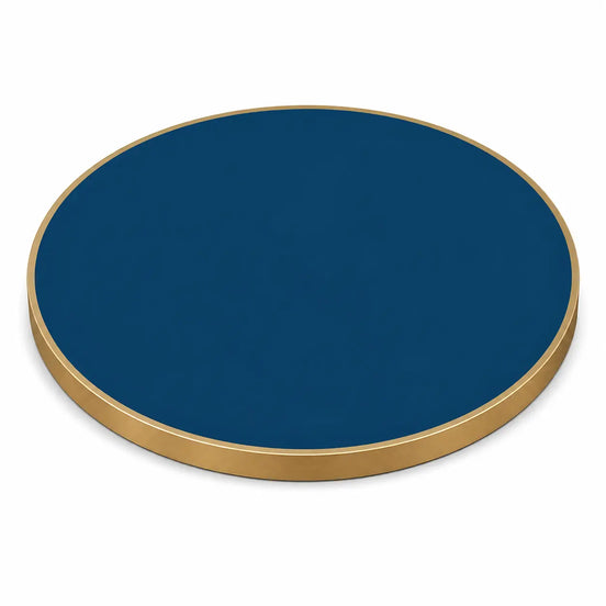 Plateau de table Capri rond – Chant laiton bakélisé