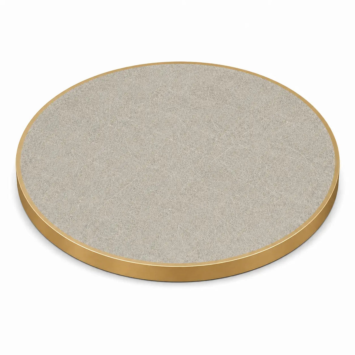 Plateau de table Capri rond – Chant laiton bakélisé