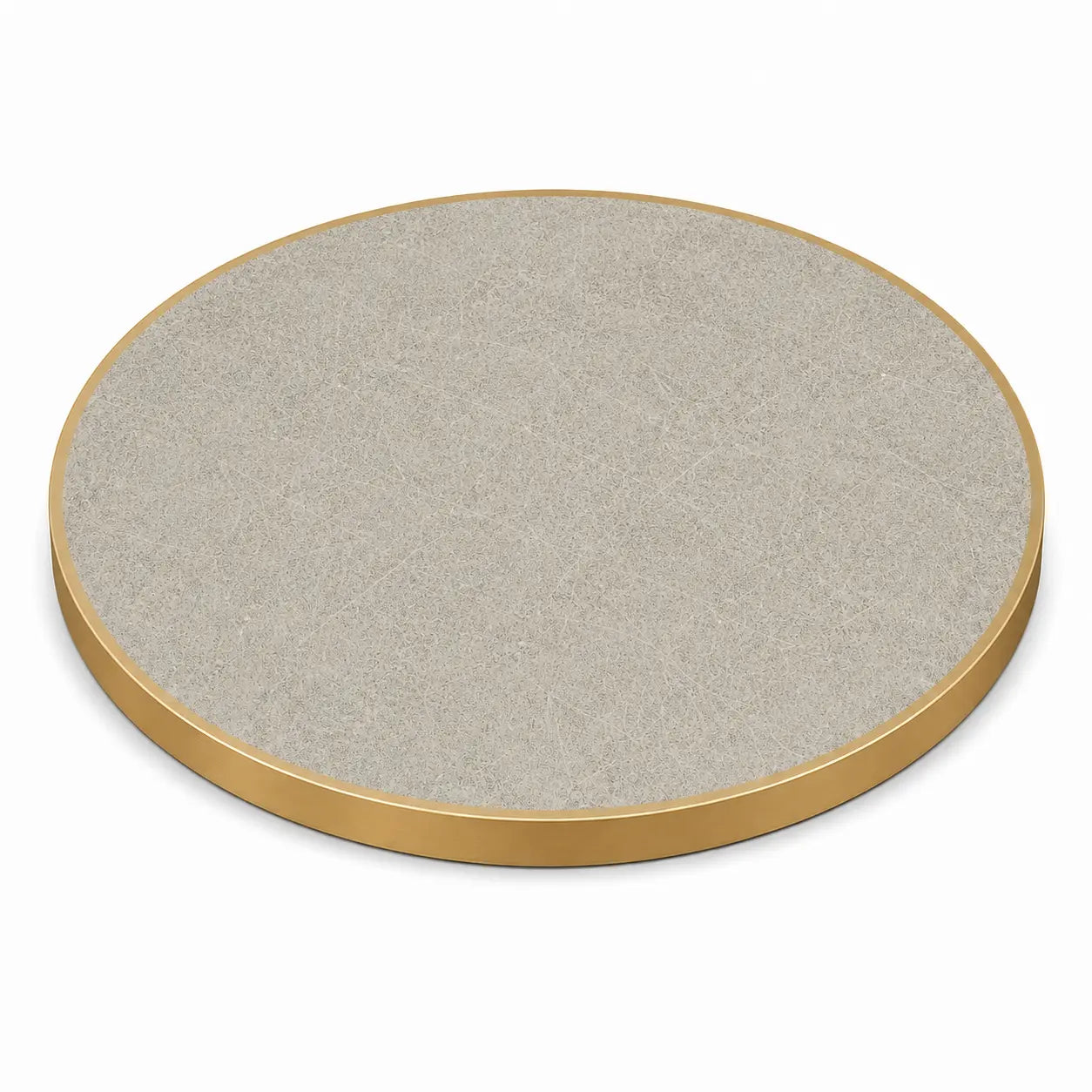 Plateau de table Capri rond – Chant laiton bakélisé