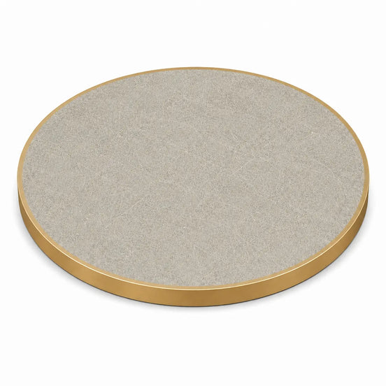 Plateau de table Capri rond – Chant laiton bakélisé
