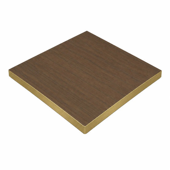 Plateau de table Capri carré – Chant PVC effet laiton