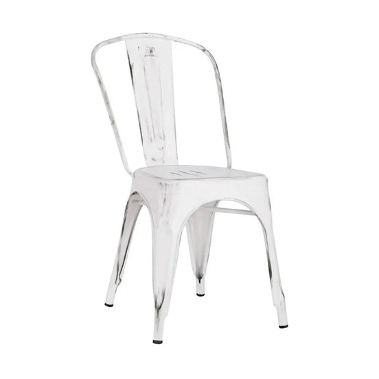 Chaise Rimini — chaise de bar à vin à patine texturée, coloris Blanc