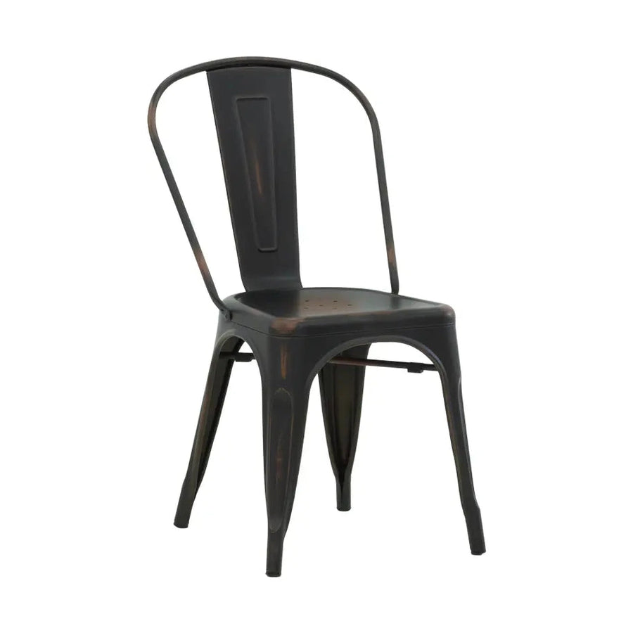 Chaise Vicenza — chaise de restaurant en métal verni finition gris militaire