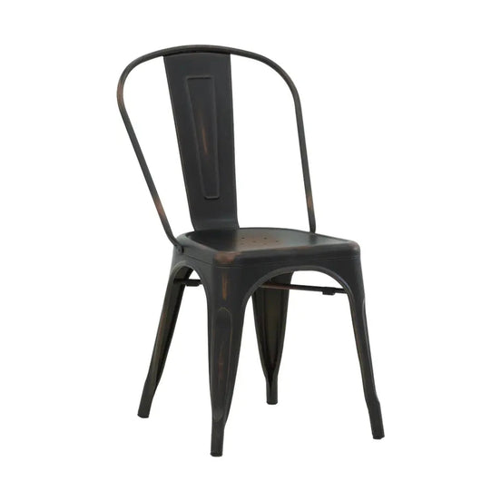 Chaise Vicenza — chaise de restaurant en métal verni finition gris militaire
