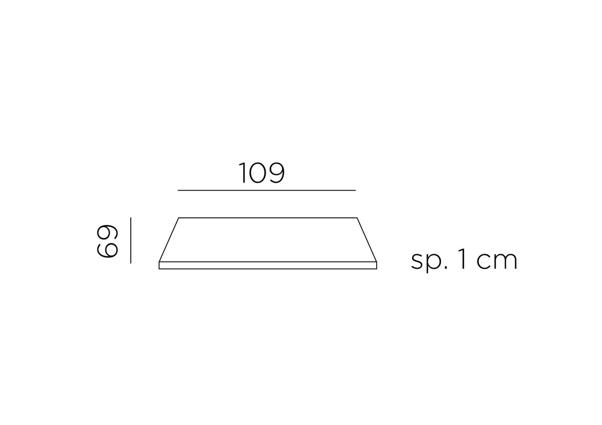 Plateau stratifié rectangulaire Nardi 110x70 – dimensions