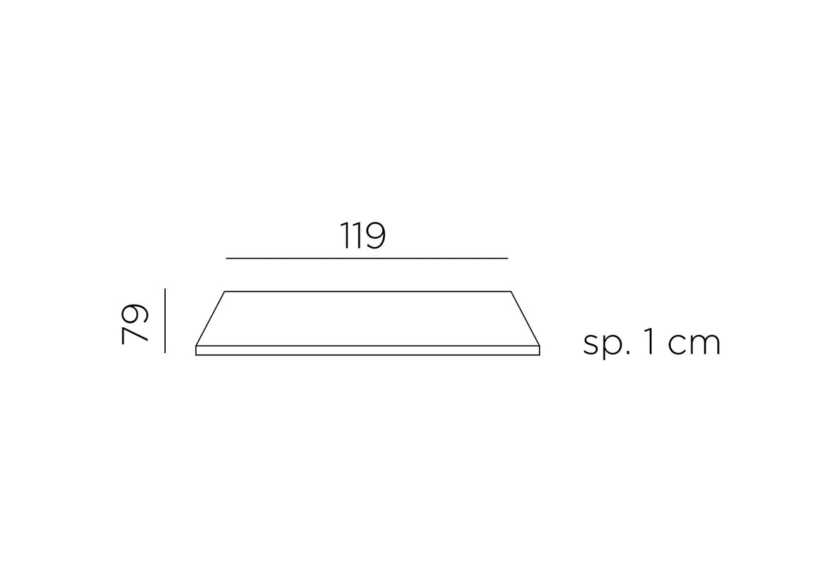 Plateau stratifié rectangulaire Nardi 120x80 – dimensions