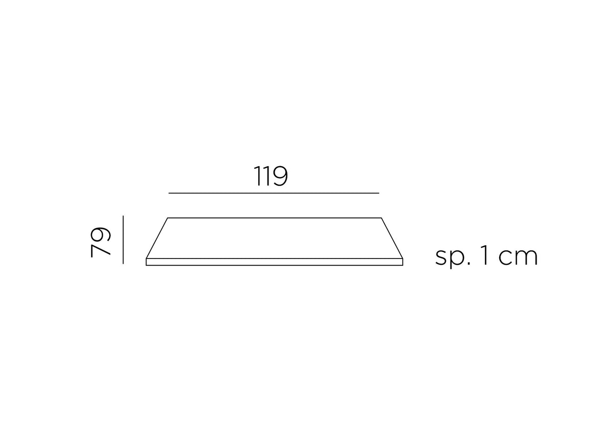 Plateau stratifié rectangulaire Nardi 120x80 – dimensions