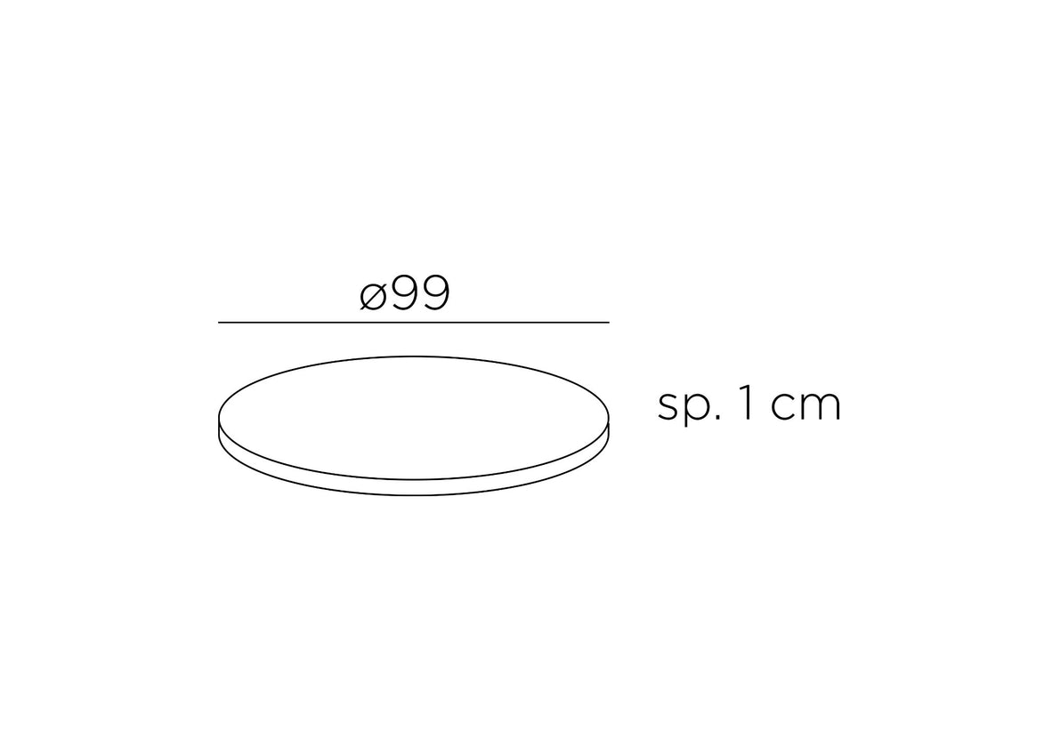 Plateau stratifié rond Nardi Ø100 – dimensions