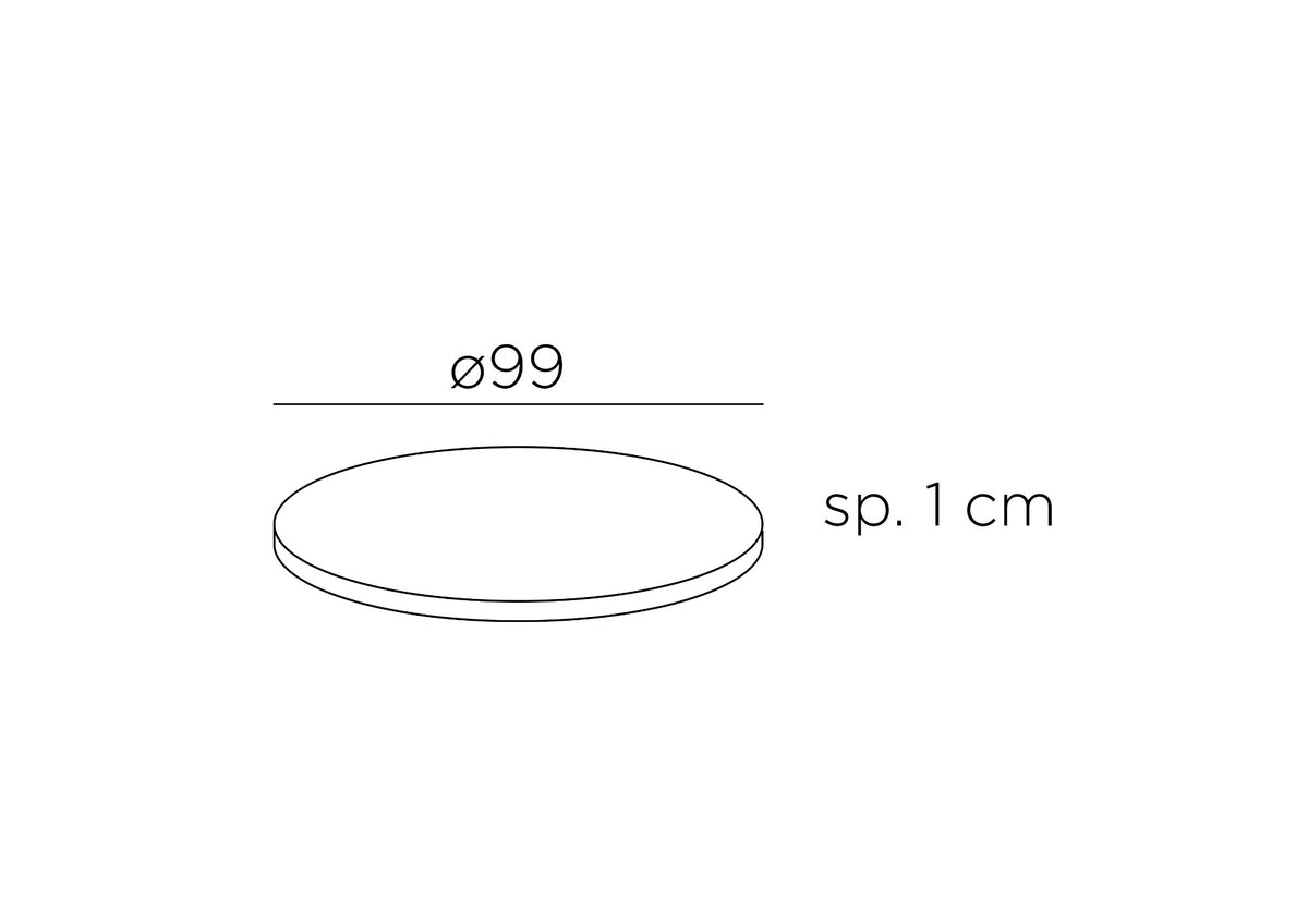 Plateau stratifié rond Nardi Ø100 – dimensions