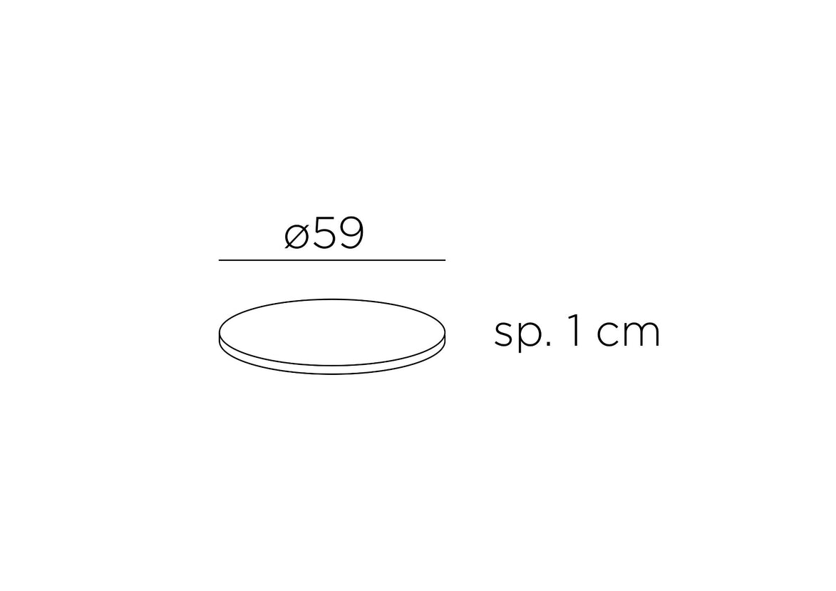 Plateau stratifié rond Nardi Ø60 – dimensions