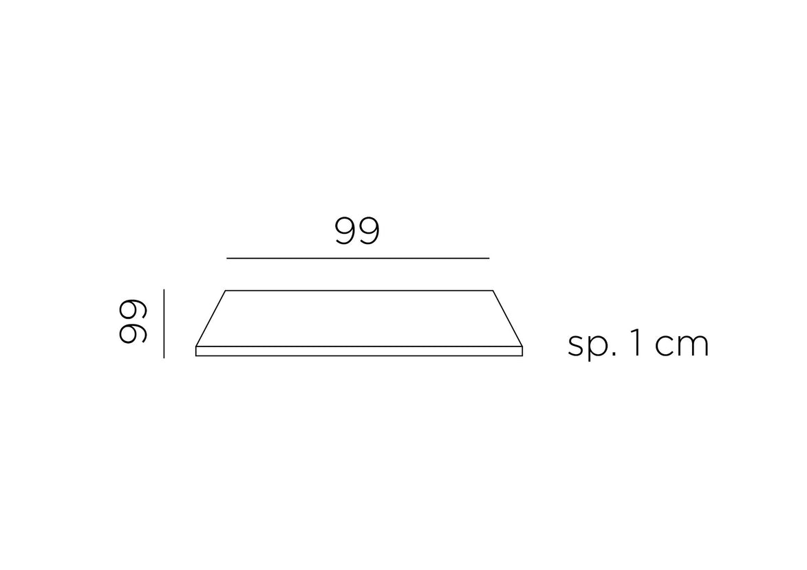 Plateau stratifié carré Nardi 100x100 – dimensions