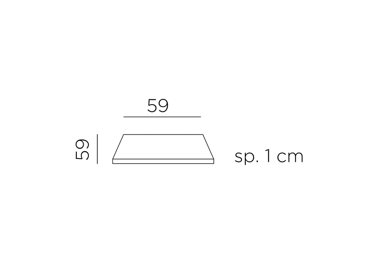 Plateau stratifié carré Nardi 60x60 – dimensions