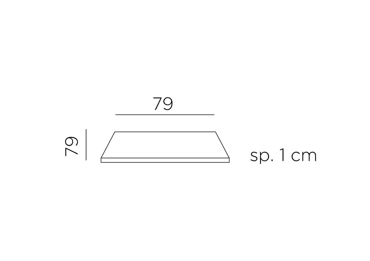 Plateau stratifié carré Nardi 80x80 – dimensions