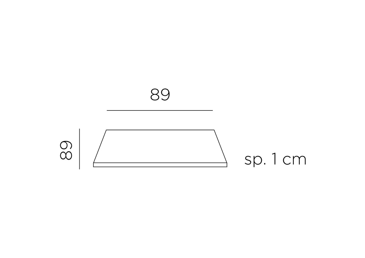 Plateau stratifié carré Nardi 90x90 – dimensions
