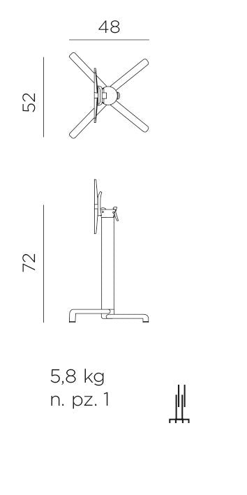 Piètement de table Scudo Nardi – dimensions