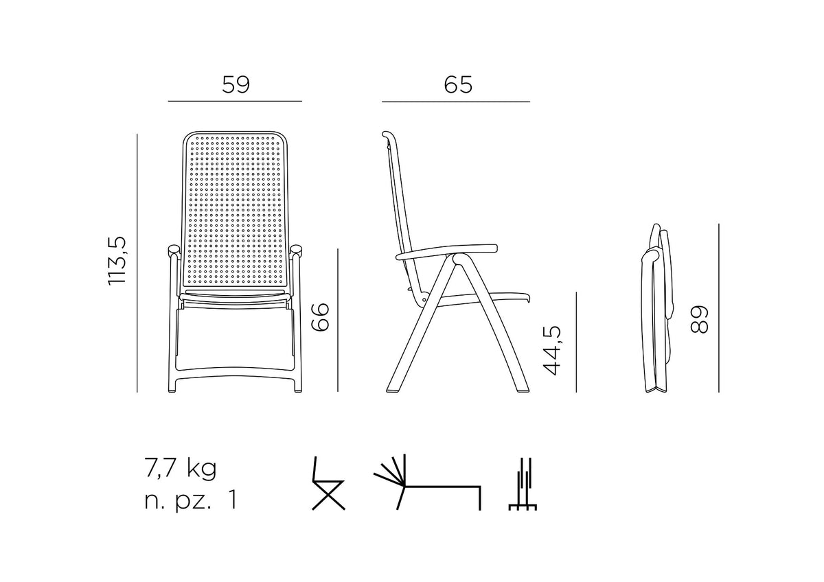 Fauteuil relax Darsena Nardi – dimensions